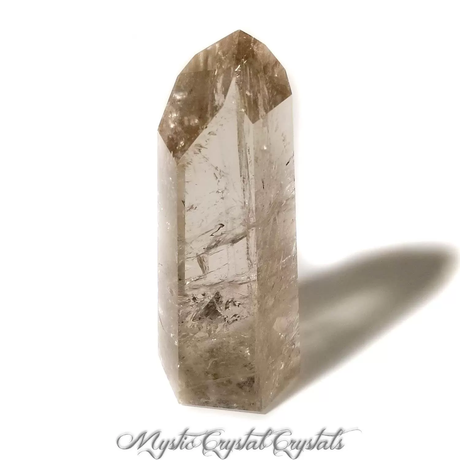 4 3/4 Smoky Quartz Crystal Point-Super Clear