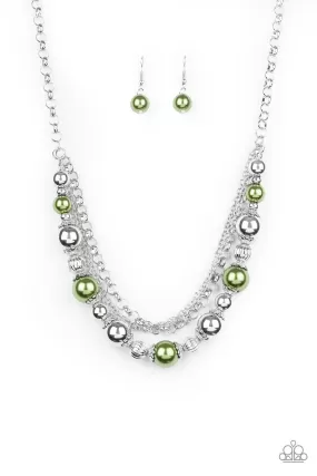 5th Avenue Romance Green and Silver Necklace - Paparazzi Accessories