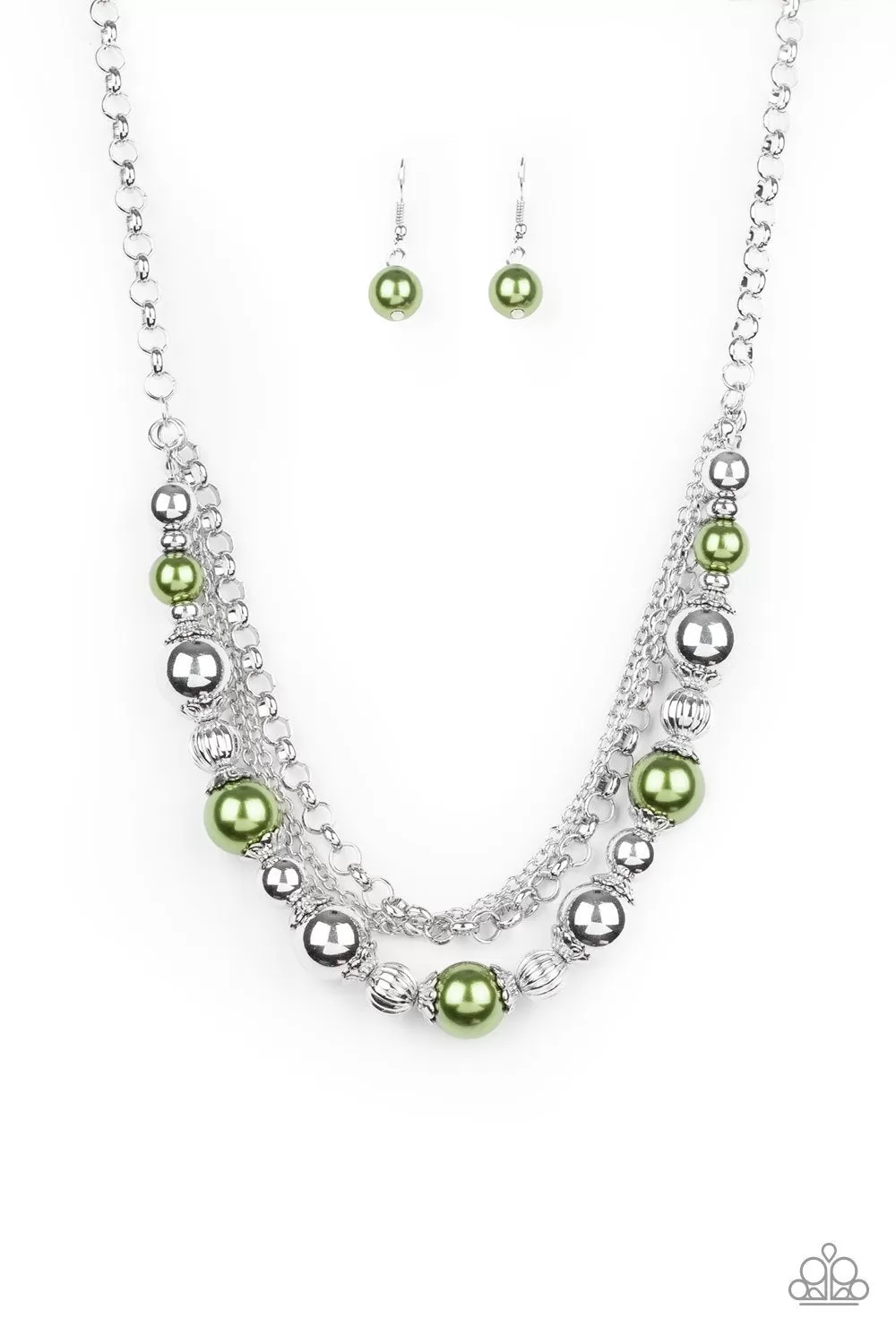 5th Avenue Romance Green and Silver Necklace - Paparazzi Accessories