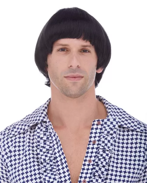 60's Mod Mens Black Character Wig 103-01