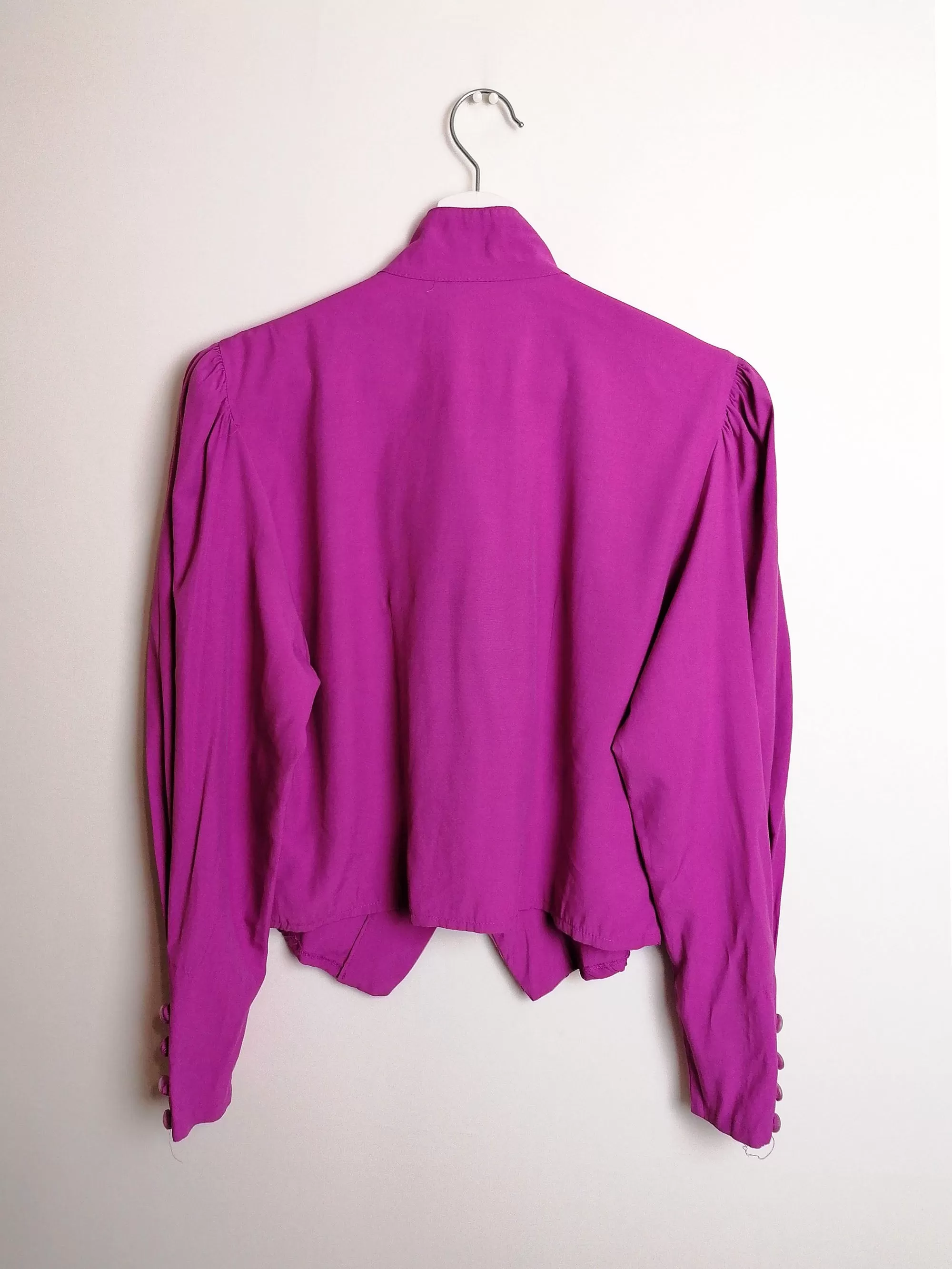 80's DORETTE Pink Blouse Blazer Leg-of-Mutton Sleeve - size M / 38