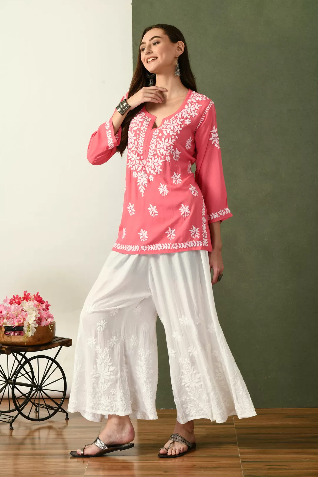 Aabha Premium Modal Chikankari Top