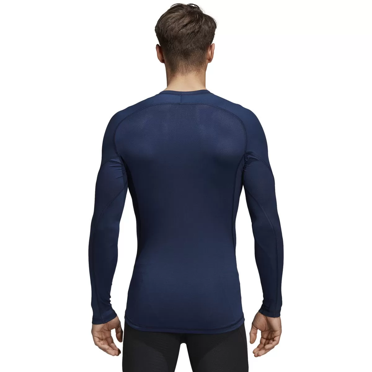 adidas Men's Collegiate Navy Alphaskin Long Sleeve Tee