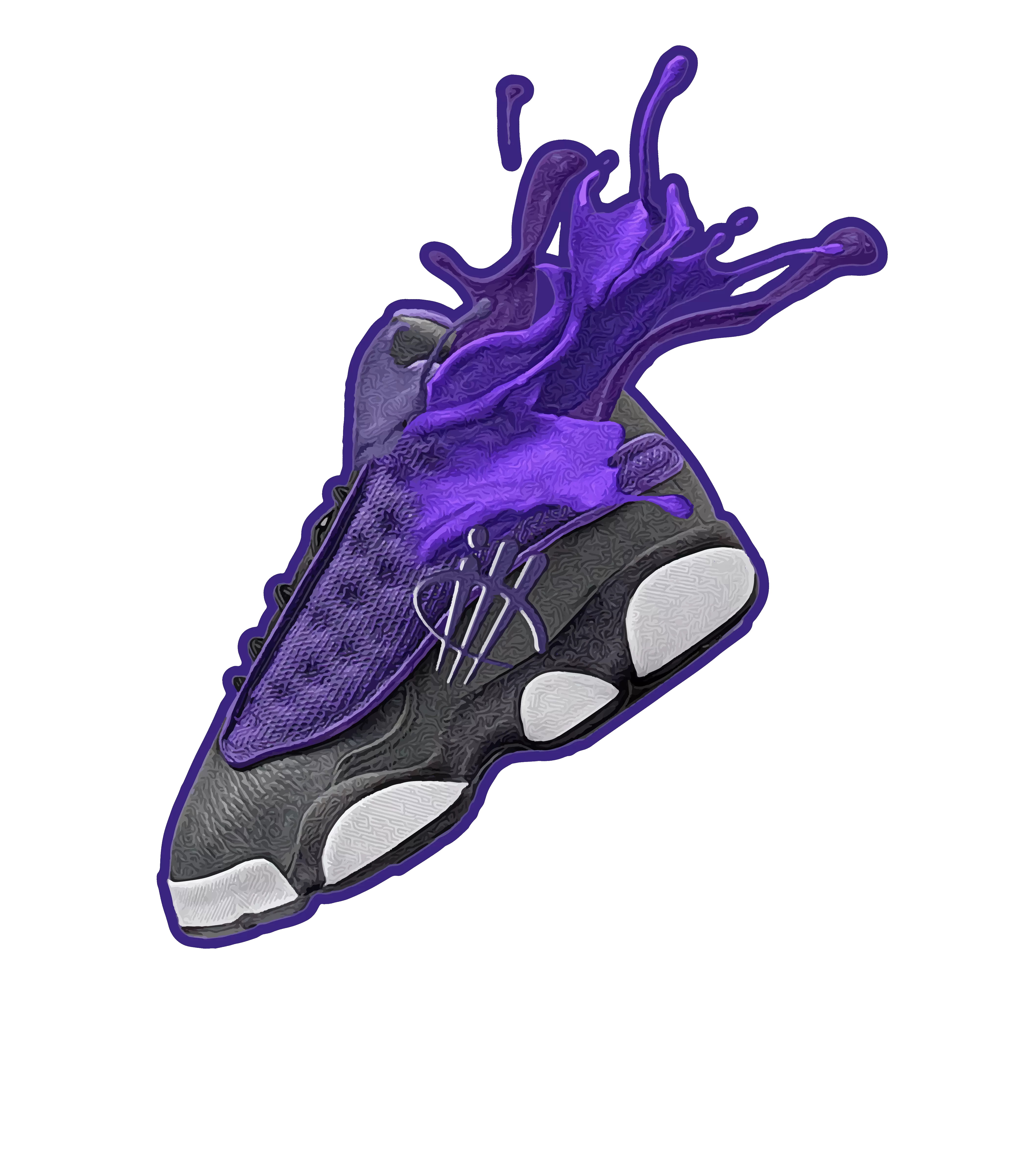 Air Jordan 13 Retro Purple Venom Black T-Shirt (SPLASH)