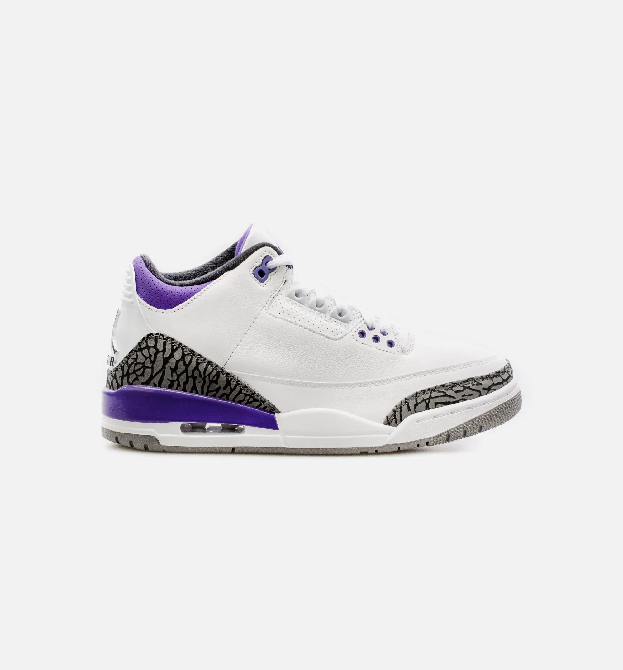 Air Jordan 3 Retro Dark Iris Mens Lifestyle Shoe - White/Purple Free Shipping