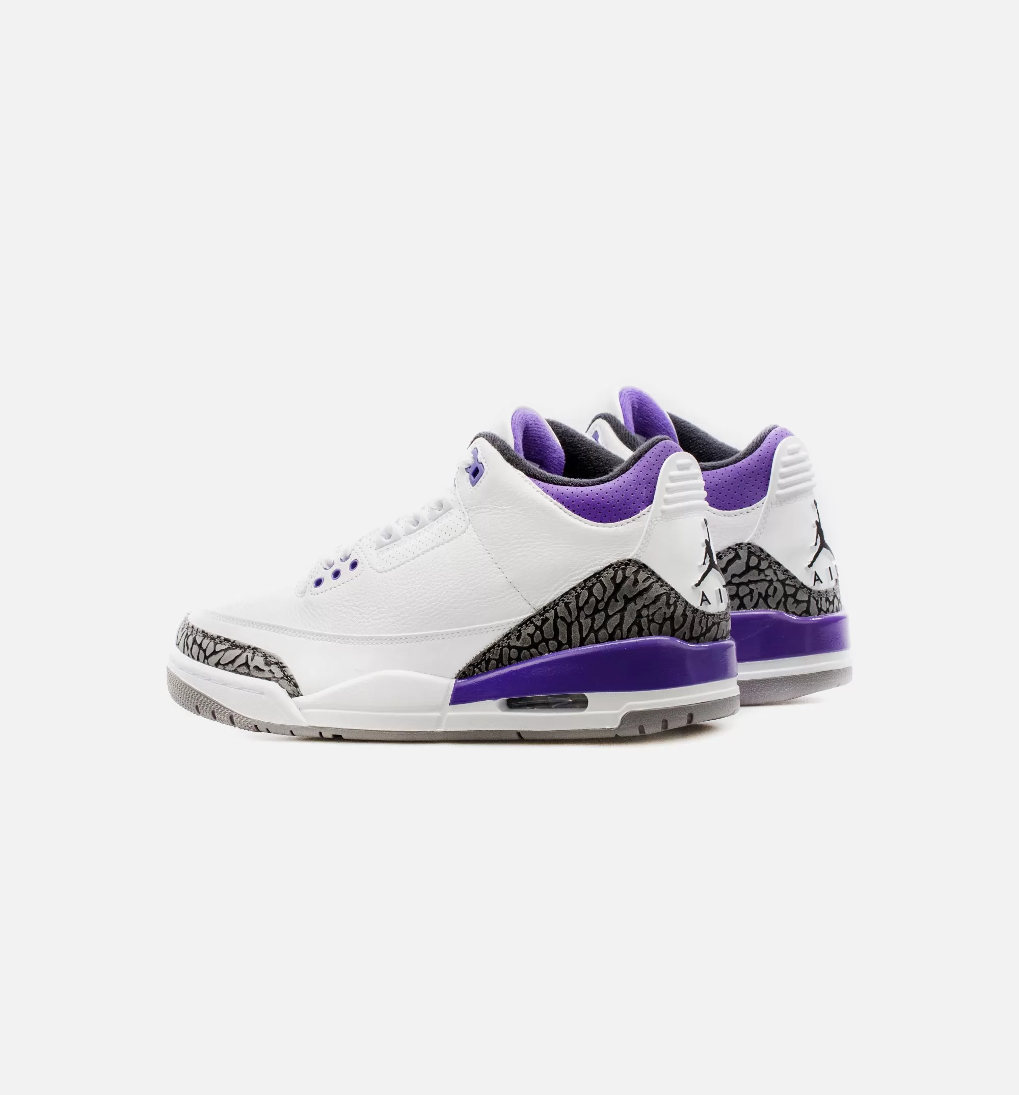 Air Jordan 3 Retro Dark Iris Mens Lifestyle Shoe - White/Purple Free Shipping