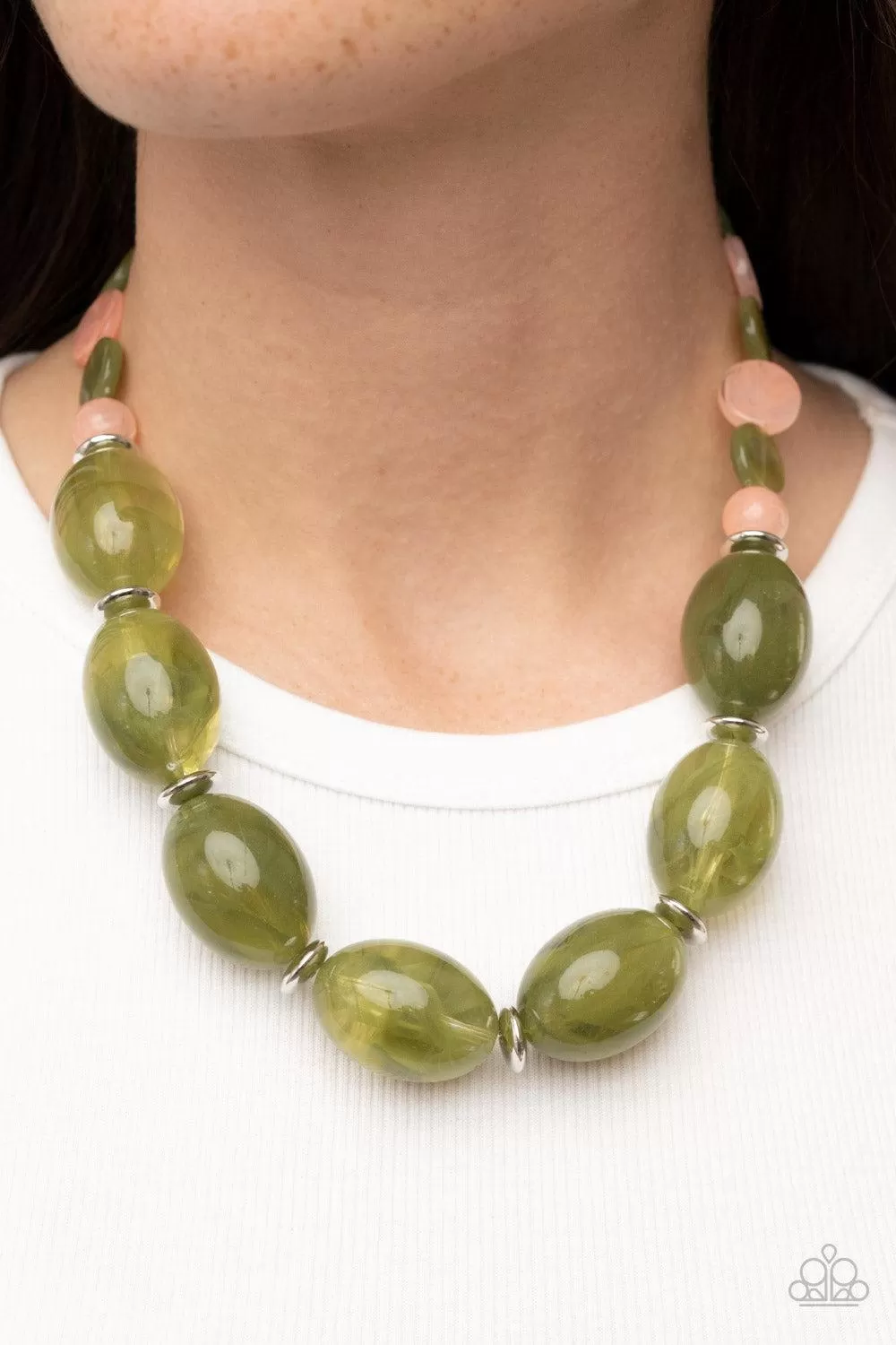 Belle of the Beach Green Acrylic Necklace - Paparazzi Accessories