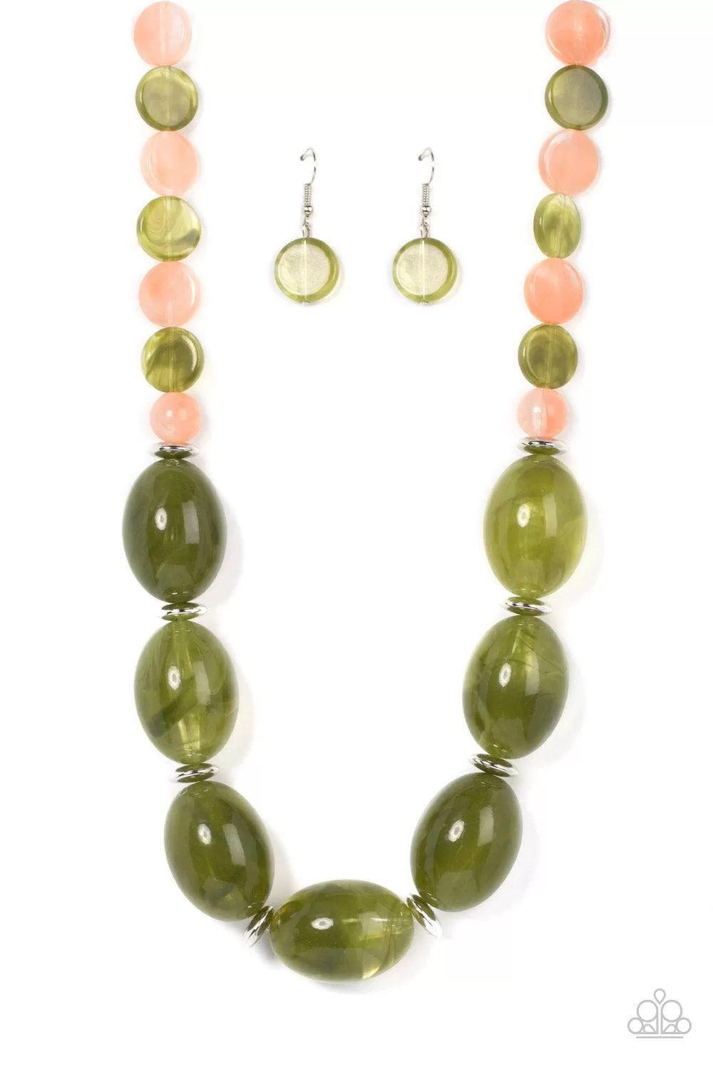 Belle of the Beach Green Acrylic Necklace - Paparazzi Accessories