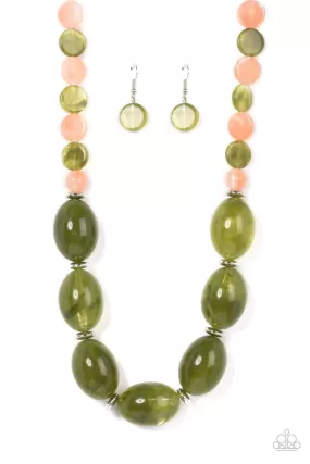 Belle of the Beach Green Acrylic Necklace - Paparazzi Accessories