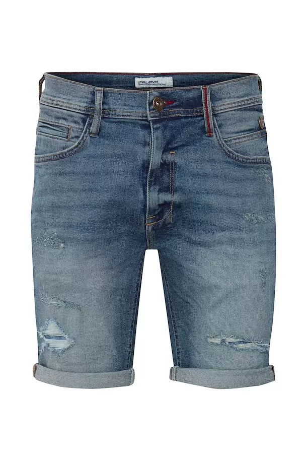 Blend Men's denim shorts 20713670 middle blue