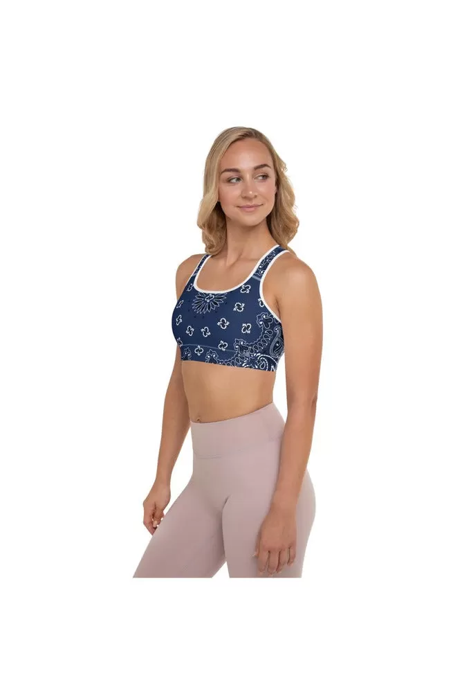 Blue Bandana Padded Sports Bra