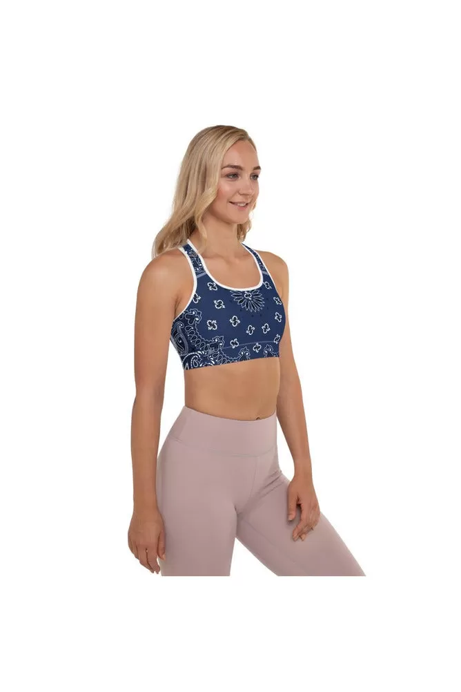 Blue Bandana Padded Sports Bra