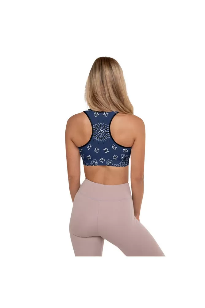 Blue Bandana Padded Sports Bra