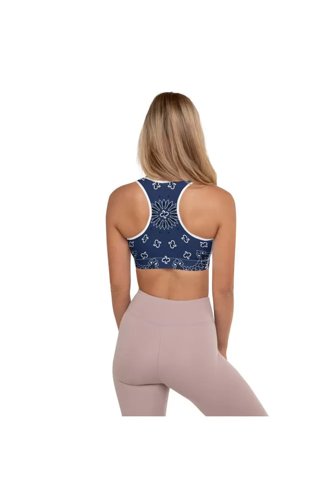 Blue Bandana Padded Sports Bra