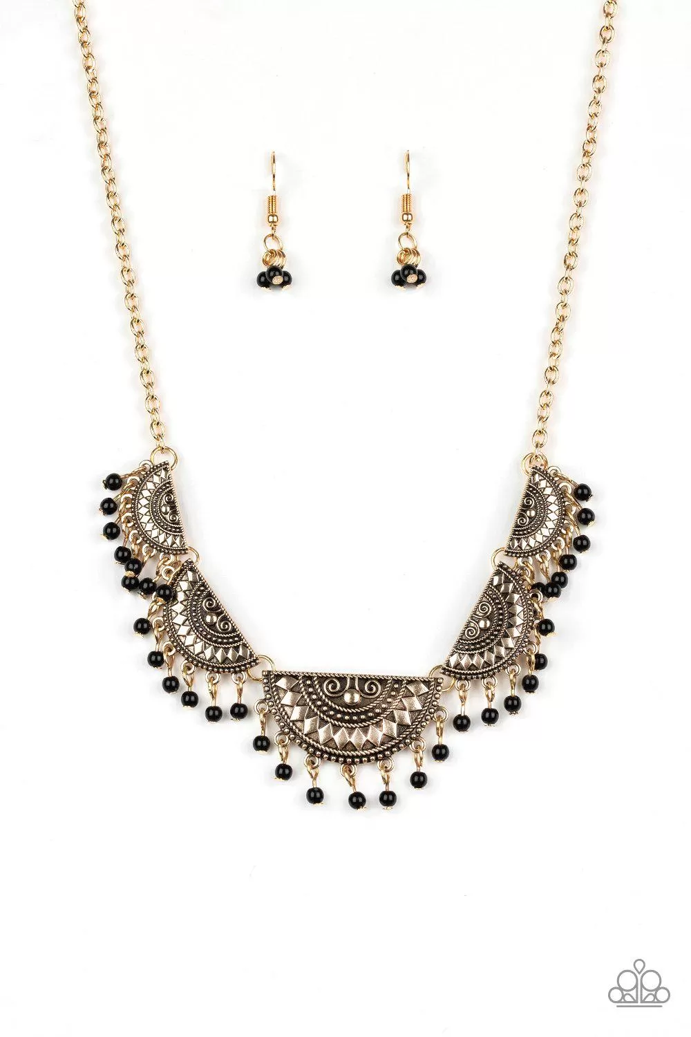 Boho Baby Gold and Black Necklace - Paparazzi Accessories