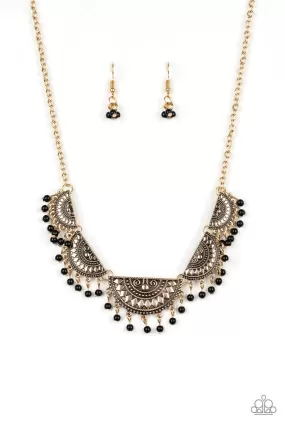 Boho Baby Gold and Black Necklace - Paparazzi Accessories