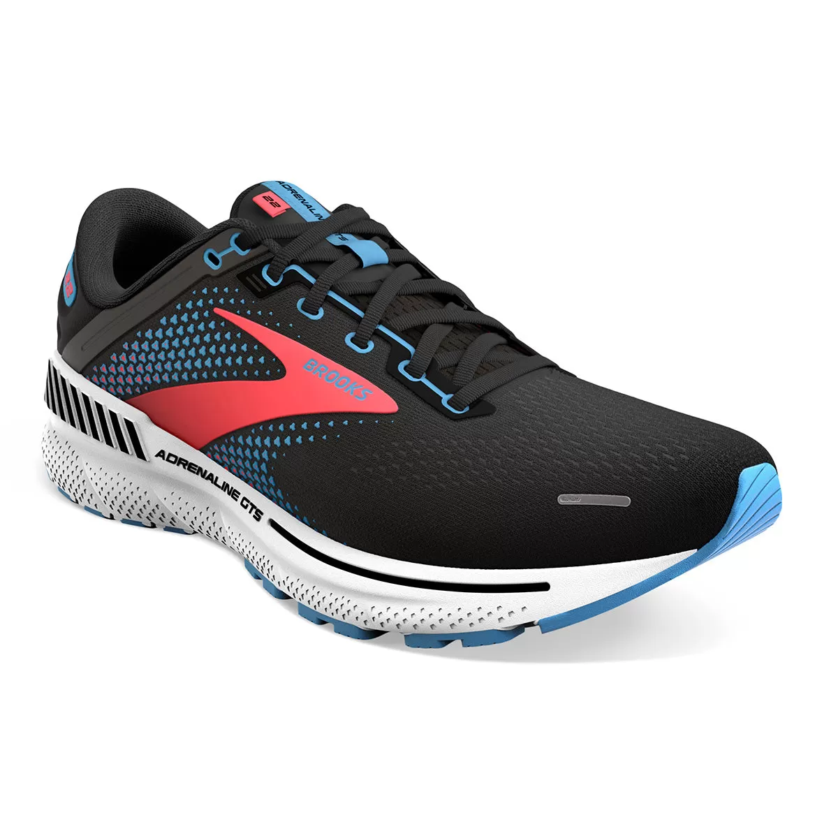 Brooks Adrenaline GTS 22 Womens | Black/lake Blue/coral