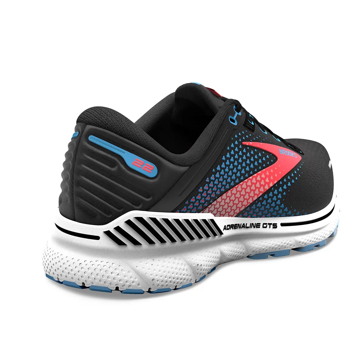 Brooks Adrenaline GTS 22 Womens | Black/lake Blue/coral