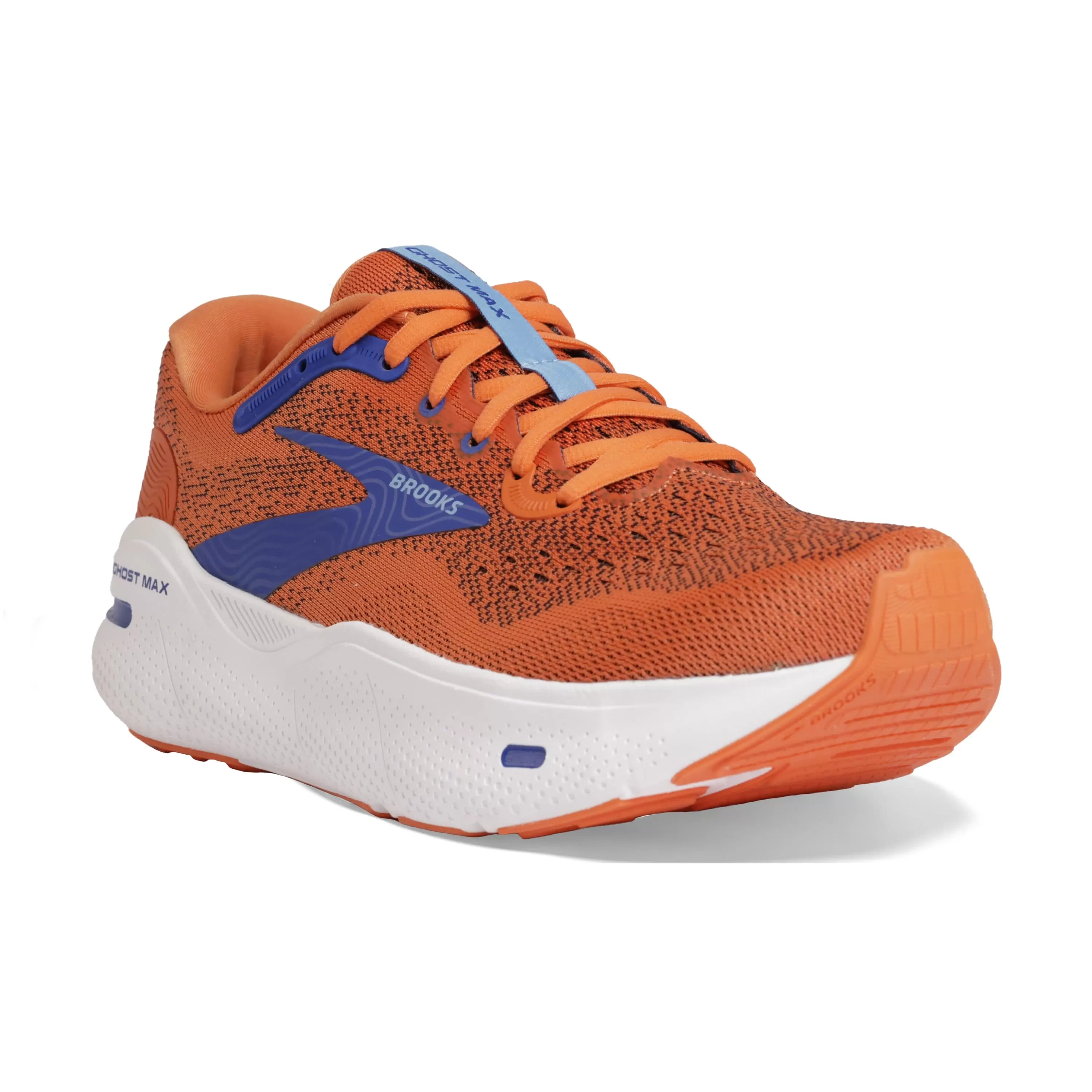 Brooks Ghost Max Men's Running Shoes SS24 Red Orange/Black/Surf The Web