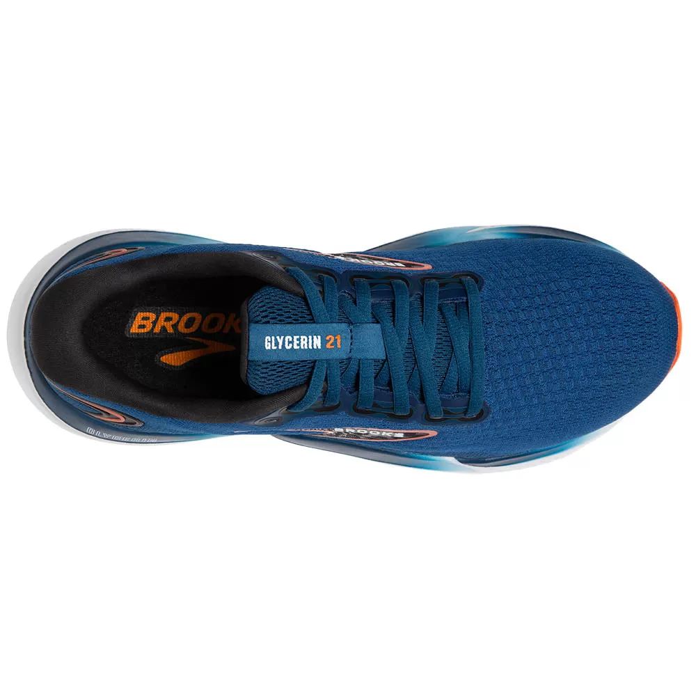 Brooks Glycerin 21 Wide (Mens) - Blue Opal/Black/Nasturtium