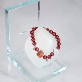 Cinnabar Hematoid Phantom Quartz Bracelet