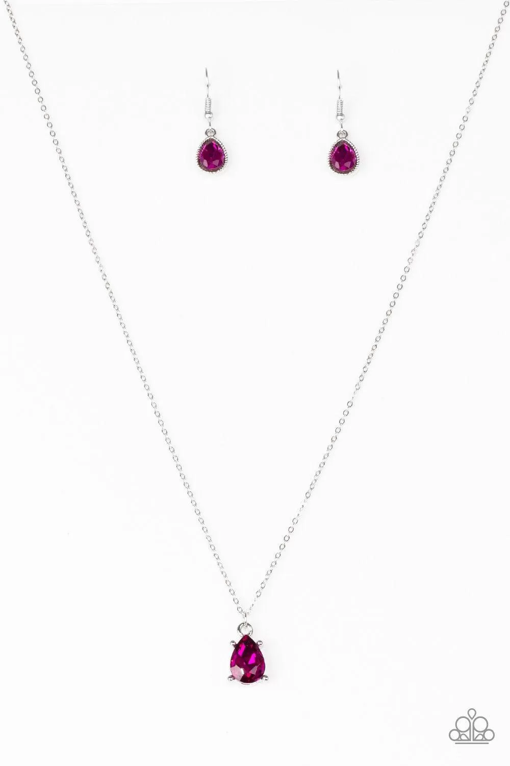 Classy Classicist Pink Rhinestone Necklace - Paparazzi Accessories