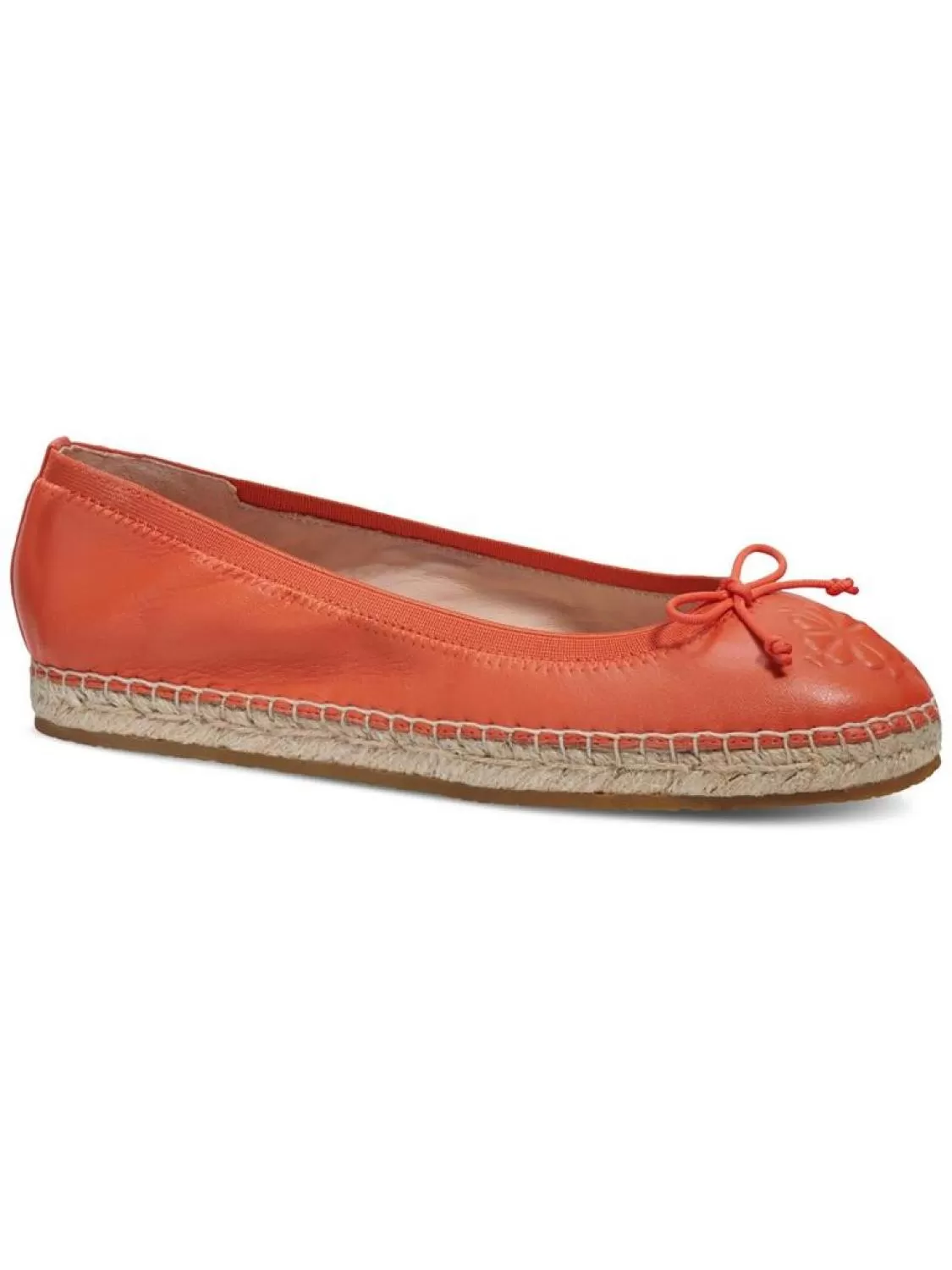 Clubhouse Espadrille Womens Leather Embossed Ballet Flats