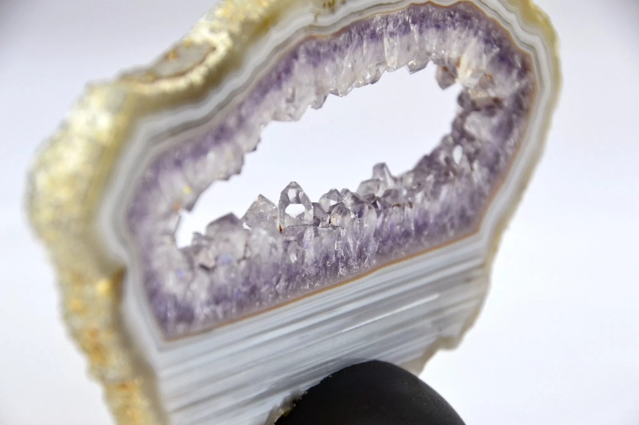 Crystal in Amethyst Polished Slice