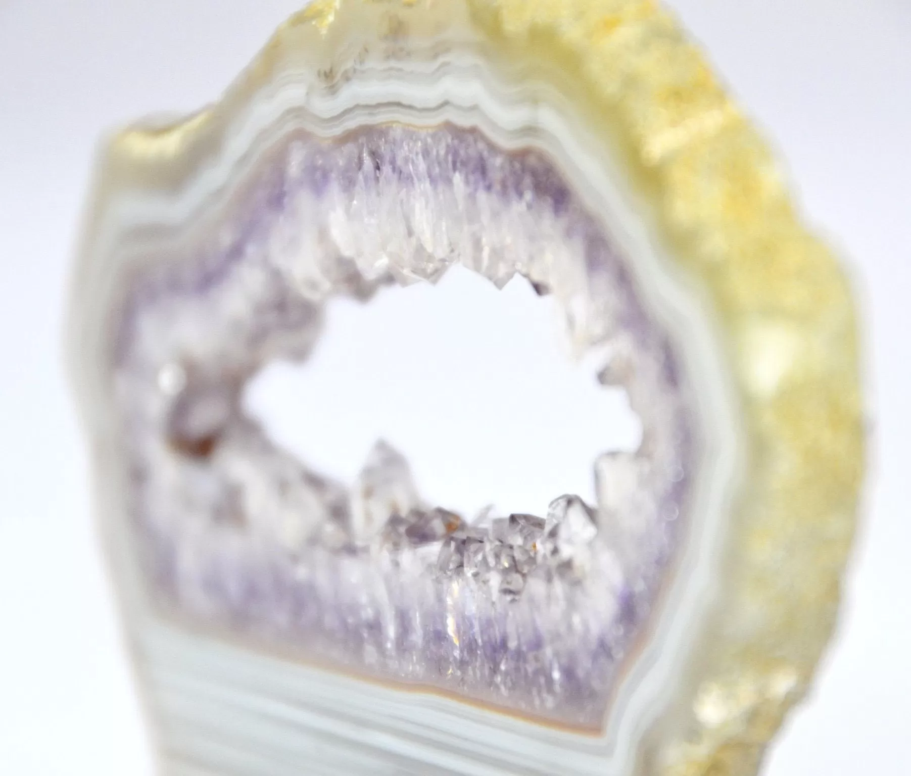 Crystal in Amethyst Polished Slice