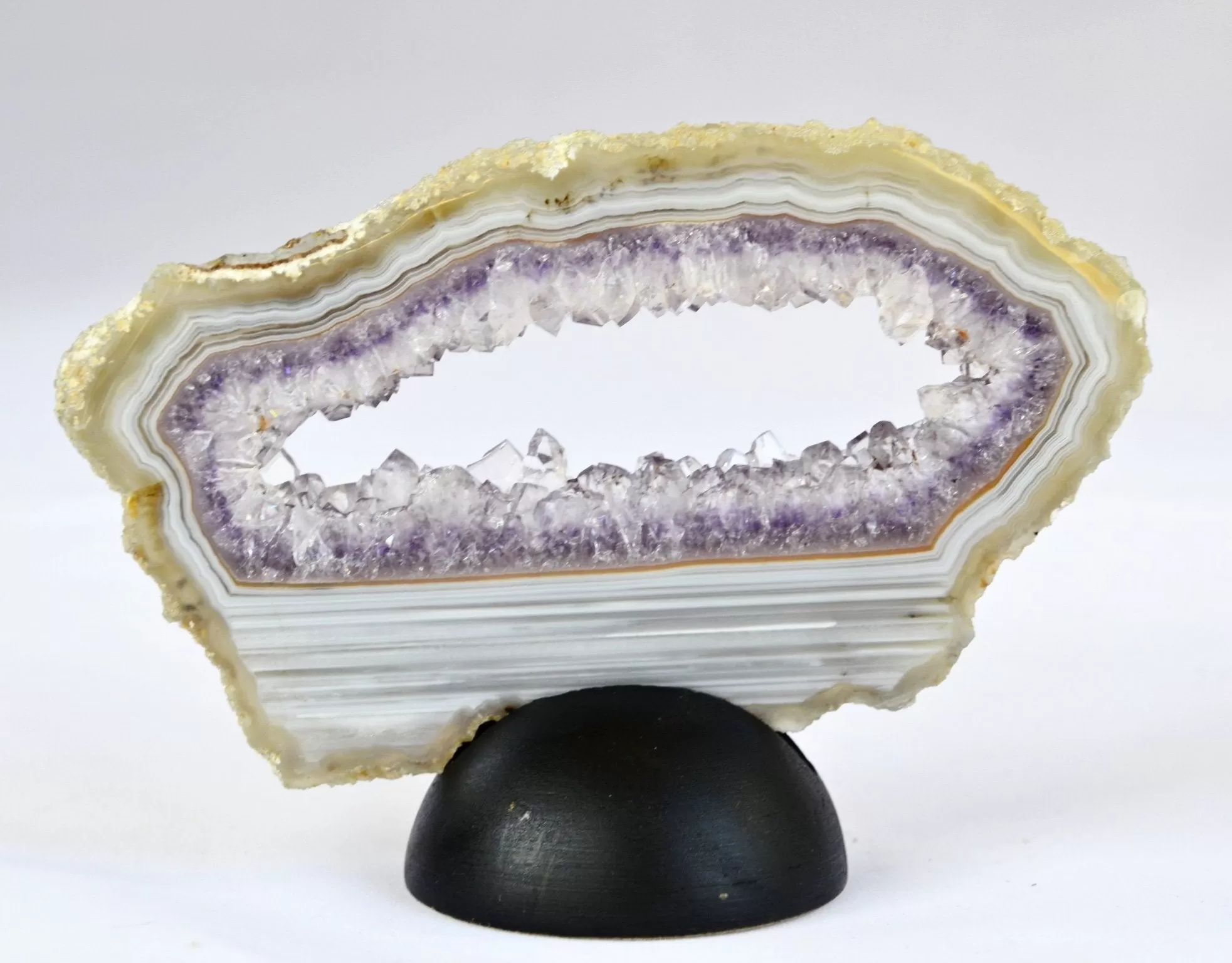 Crystal in Amethyst Polished Slice