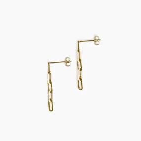 Dainty Link Breaker Earrings 14K Solid Gold