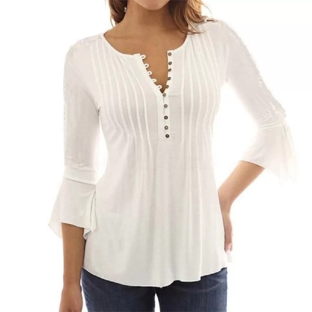 Elegant Ruffles Chiffon Women Top Blouse