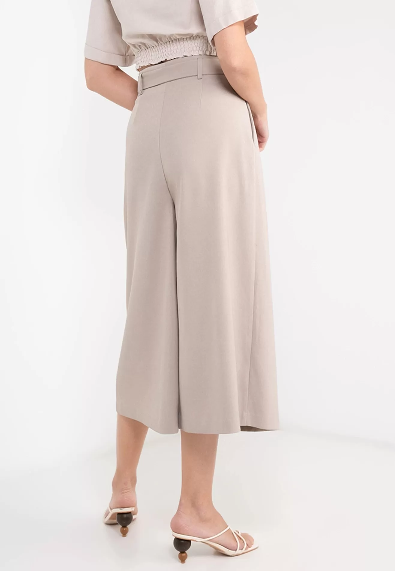 ELLE Apparel Classic Wide Leg Belted Pants