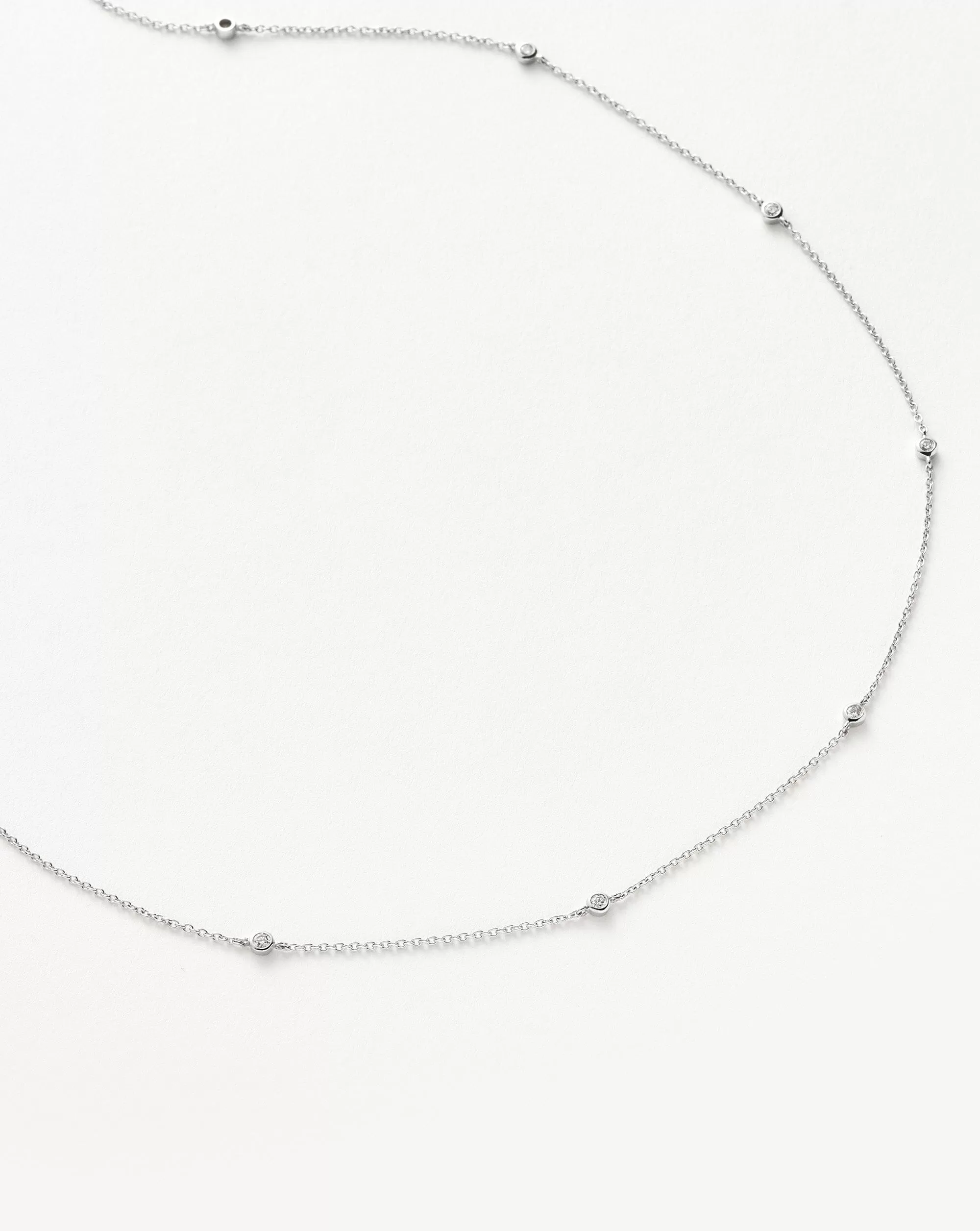 Fine Floating Diamond Necklace | 14ct White Gold