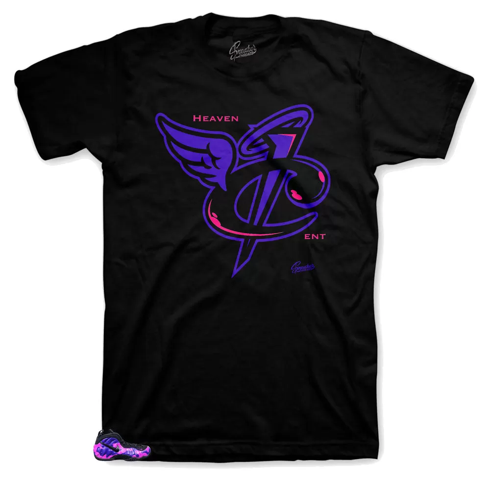 Foamposite Purple Camo Shirt - Heaven Cent - Black