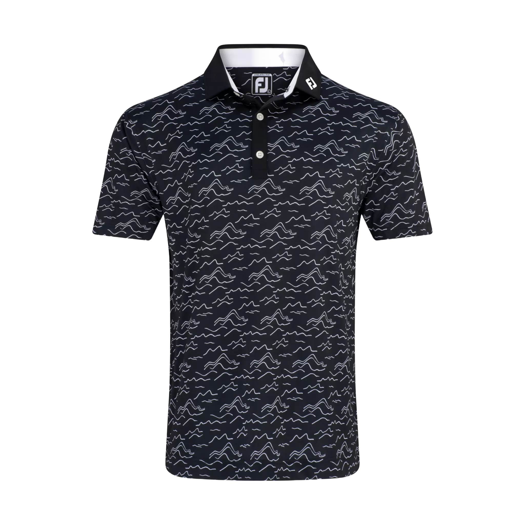 FootJoy Wave Print Lisle Self Collar Polo