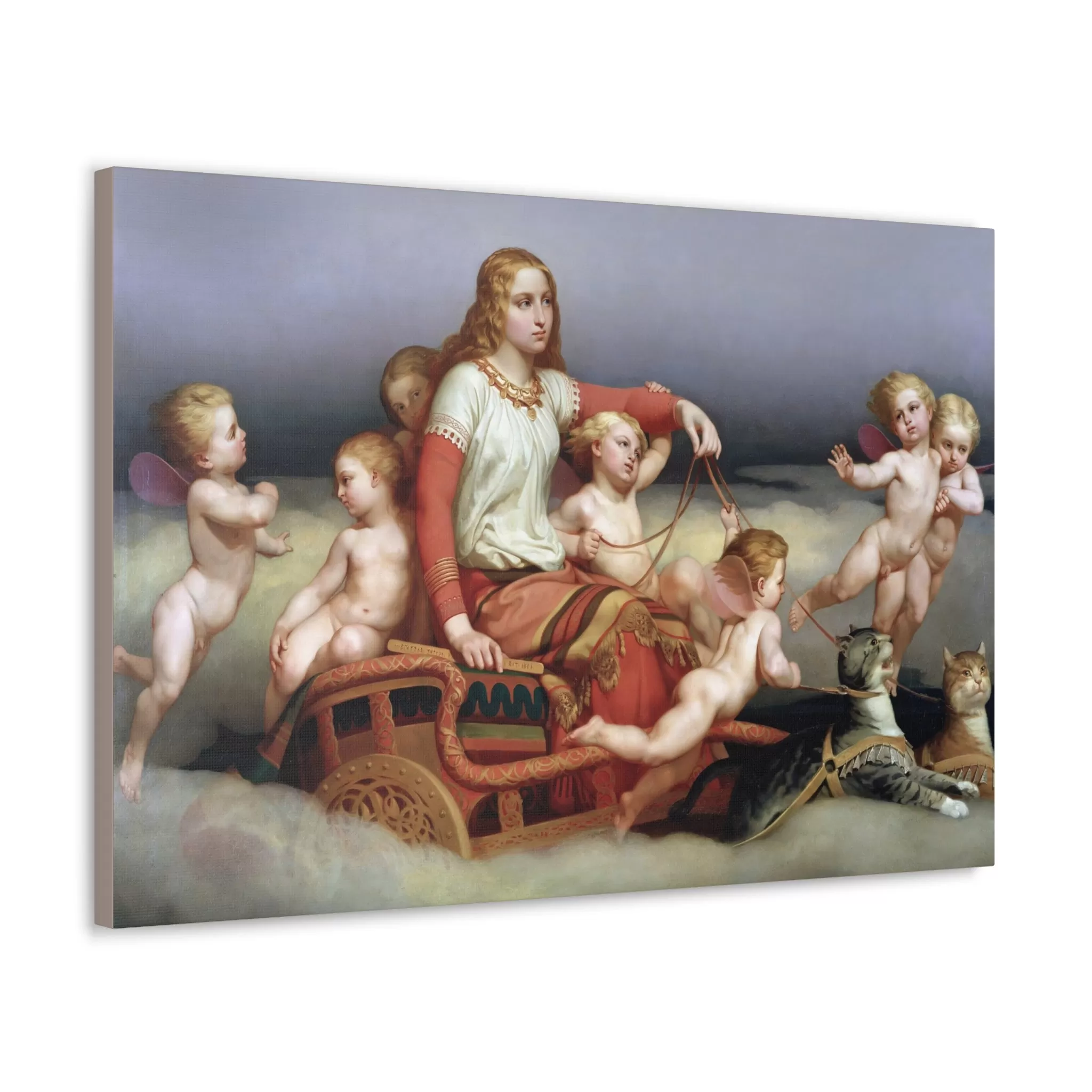 Freya and her Cats - Canvas Print