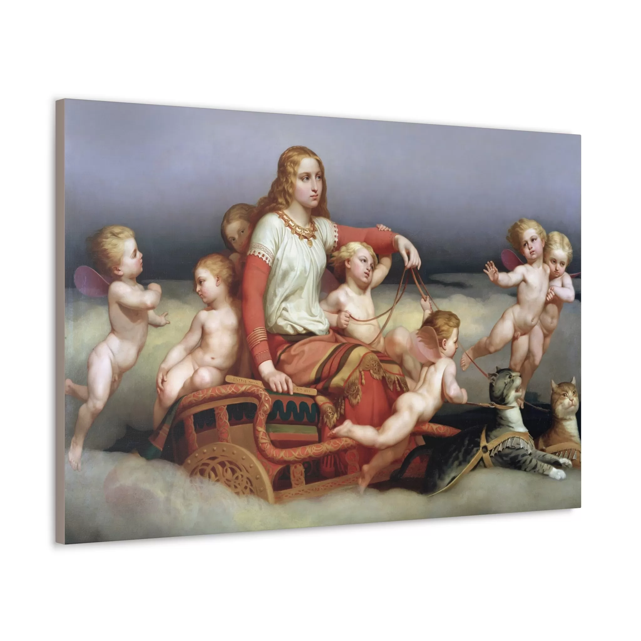 Freya and her Cats - Canvas Print