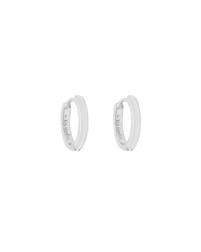 Grace Small Solid Gold Hoops - White Gold