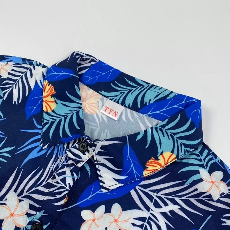 Hawaii Style Buttoned Shirt With Floral Print