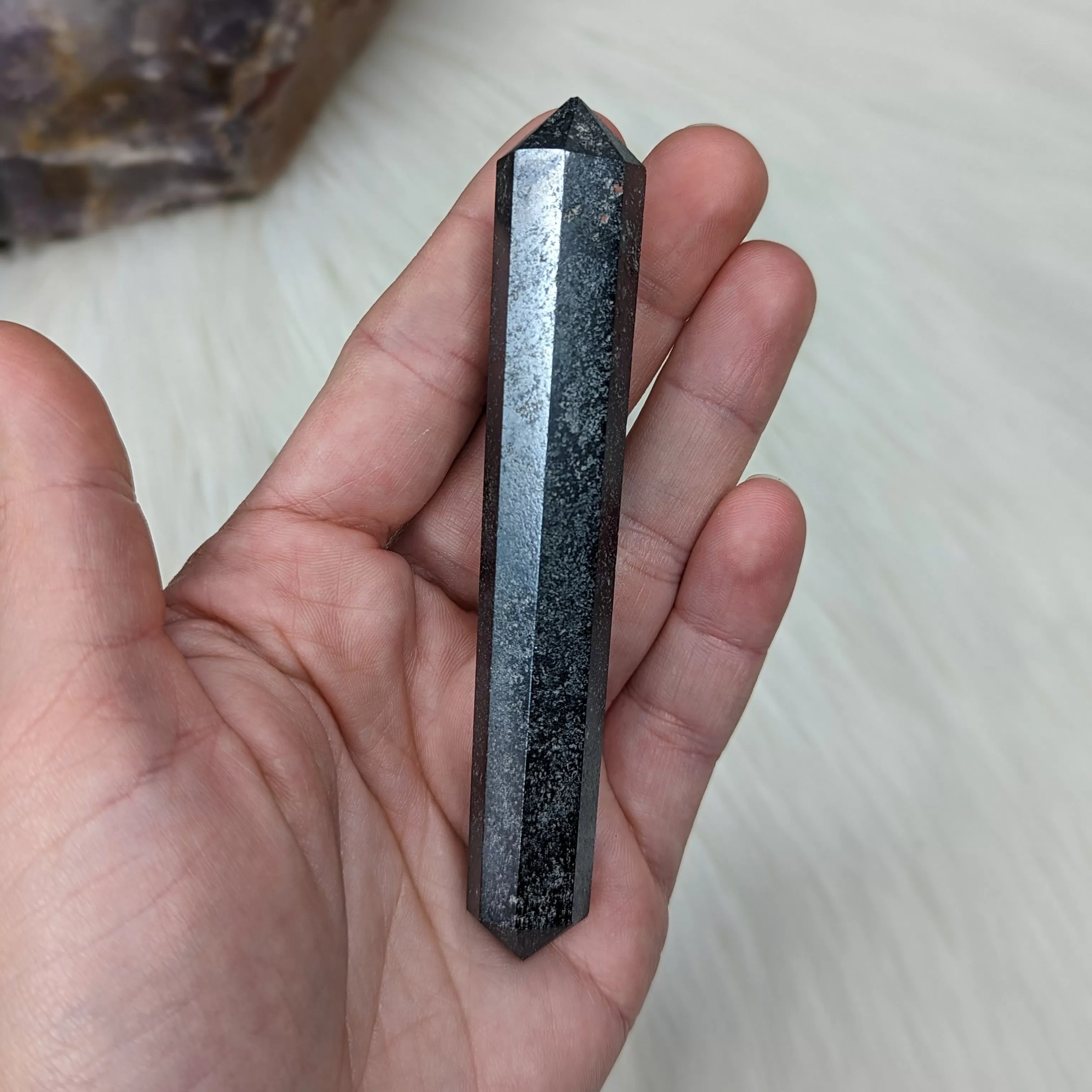 Hematite Healing Wand Carving #3