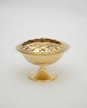 Incense Holder, Brass w-Screen  3.5 x 2