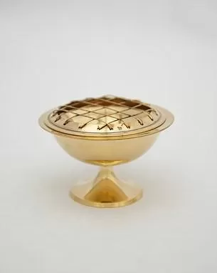 Incense Holder, Brass w-Screen  3.5 x 2