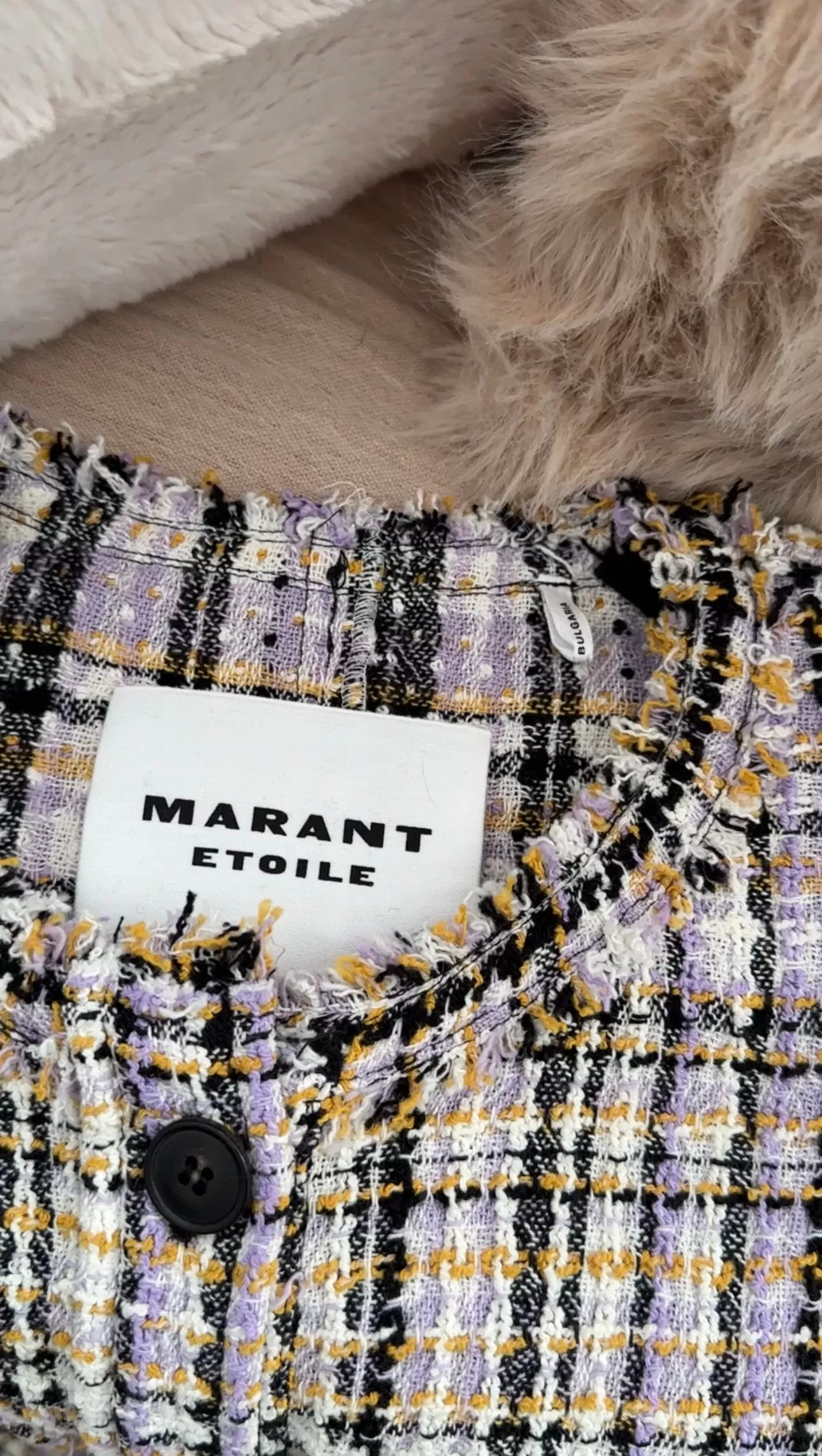 Isabel Marant Etoile Purple Ivory Check Nelly Jacket - FR38 / 6