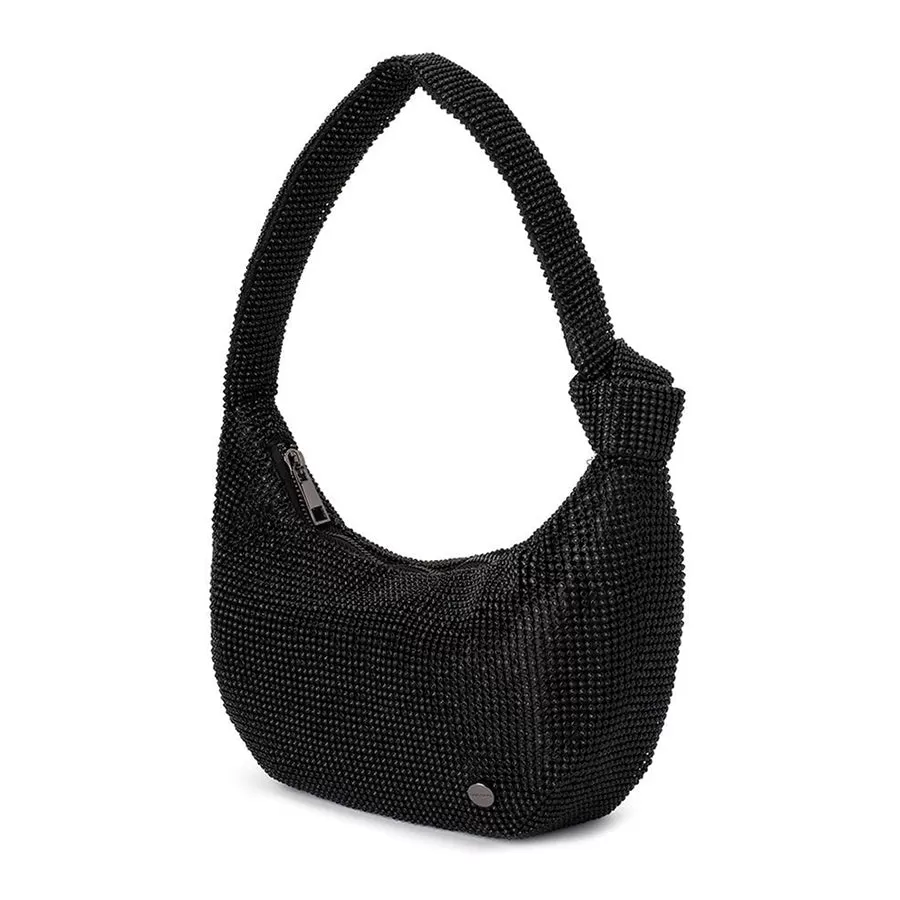 JESSICA CRYSTAL MESH BAG - BLACK