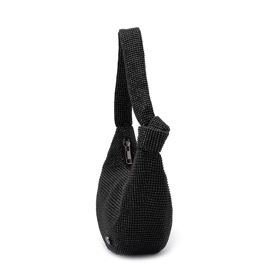 JESSICA CRYSTAL MESH BAG - BLACK