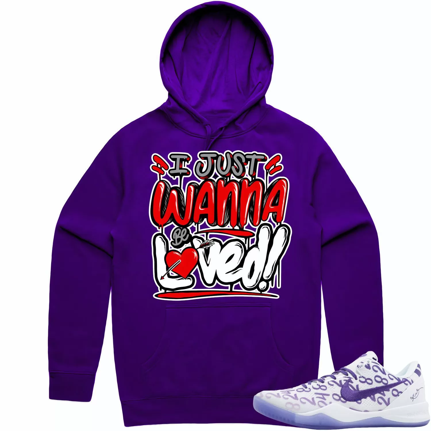 Kobe 8 Court Purple 8s Hoodie to Match - RED LOVED