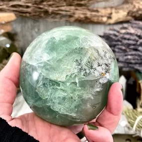 Large Green Fluorite Crystal Ball / FoxlarkCrystals