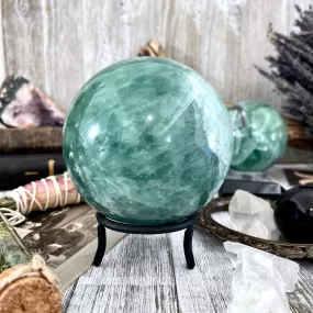 Large Green Fluorite Crystal Ball / FoxlarkCrystals