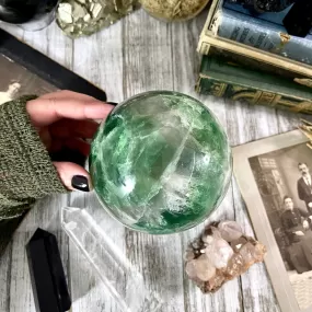 Large Green Fluorite Crystal Ball / FoxlarkCrystals